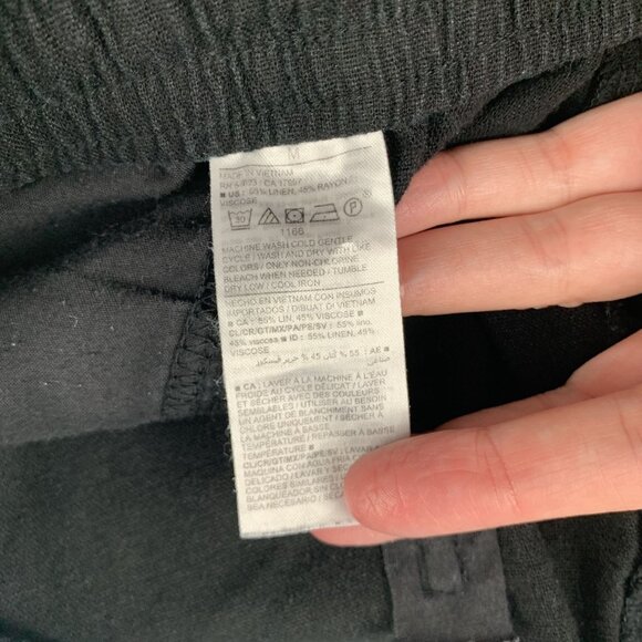 Old Navy Black Linen Blend High Rise Pull On Shorts M - Picture 4 of 5